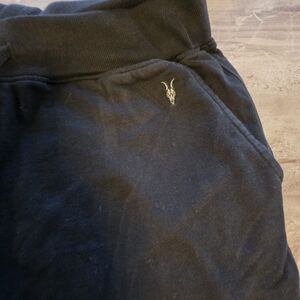 All Saints Black Men's Sweatpants with Embroidered Ram Skull